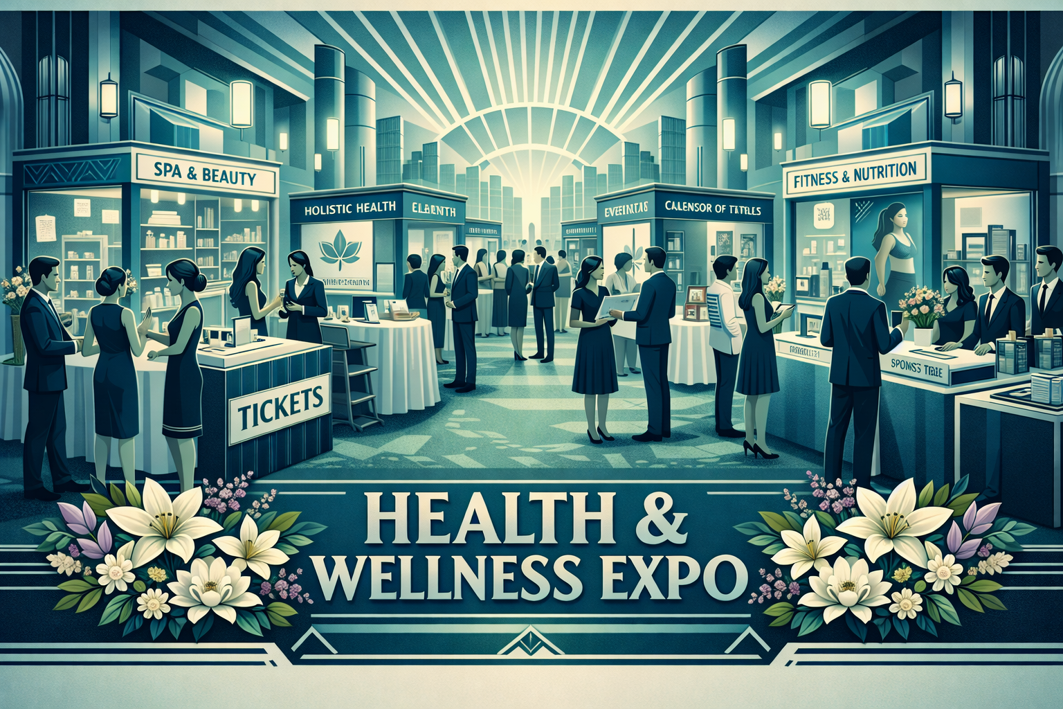 Art deco AI event preview used for the active industry trade show placeholder.